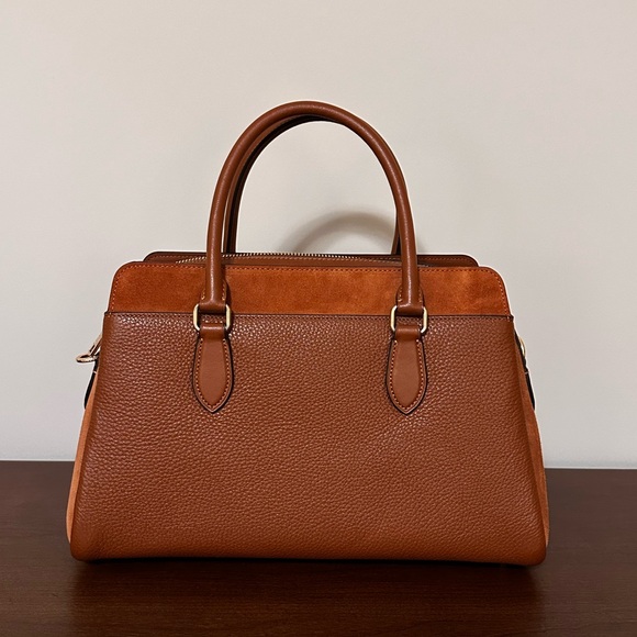 Coach Darcie Carryall F2348-CM100 Leather Suede Redwood Brown - Picture 5 of 16